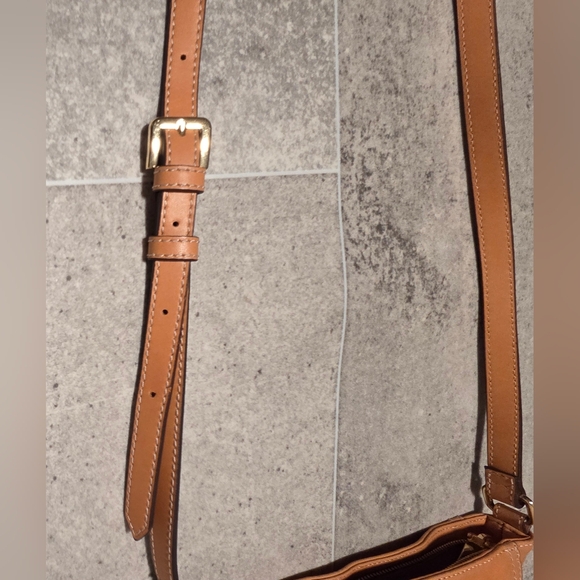 G.I.L.I. Leather Double Zip Flat Crossbody Terra - Picture 7 of 17
